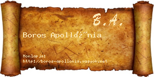Boros Apollónia névjegykártya