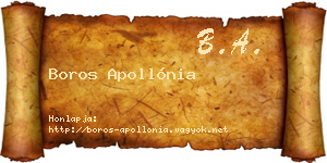 Boros Apollónia névjegykártya