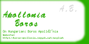 apollonia boros business card